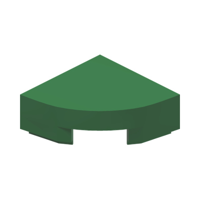 1/4 CIRCLE TILE 1X1 · Dark Green (réf. BrickLink Green)