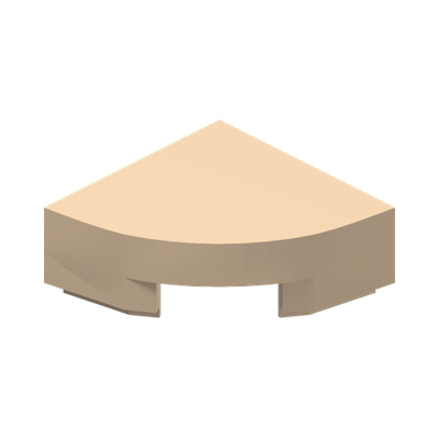 1/4 CIRCLE TILE 1X1 · Light Nougat (réf. BrickLink Light Nougat)
