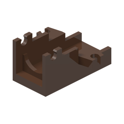 Launcher Base, Weapon Cannon Base 2 x 4 · LEGO 4161404 (réf. BrickLink 2527) · Couleur BrickLink : Brown
