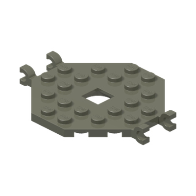 Plate, Modified 6 x 6 Octagonal with Open Center and 4 Clips (Horizontal Grip) · LEGO 4192593 (réf. BrickLink 2539) · Couleur BrickLink : Dark Gray