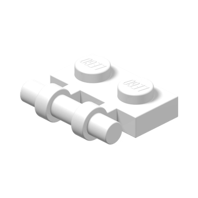PLATE 1X2 W. STICK · LEGO 4140583 (réf. BrickLink 2540) · White (réf. BrickLink White)