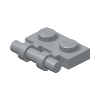 PLATE 1X2 W. STICK · Medium Stone Grey (réf. BrickLink Light Bluish Gray)