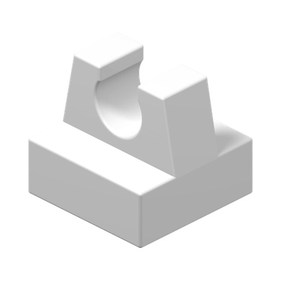 Tile, Modified 1 x 1 with Clip · LEGO 6030716 (réf. BrickLink 2555) · Couleur BrickLink : White