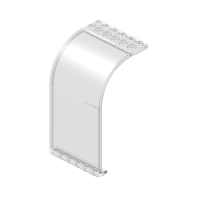 Panel 6 x 6 x 9 Curved Top · LEGO 257240 (réf. BrickLink 2572) · Couleur BrickLink : Trans-Clear