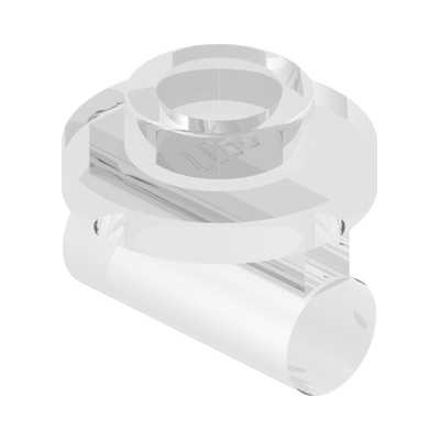 Plate, Round 1 x 1 with Bar Handle on Short Stem · LEGO 6153264 (réf. BrickLink 25893) · Couleur BrickLink : Trans-Clear