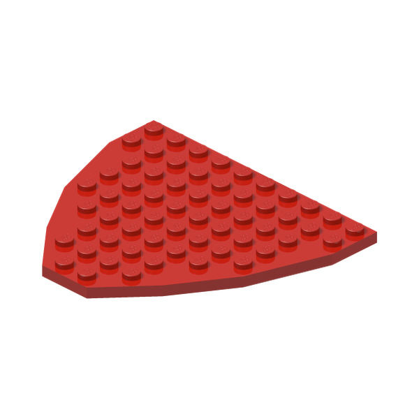 Wedge, Plate 9 x 10 (Boat Bow Plate) · LEGO 4143682 (réf. BrickLink 2621) · Couleur BrickLink : Red