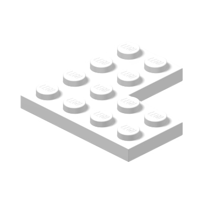CORNER PLATE 2X4X4 · LEGO 4508662 (réf. BrickLink 2639) · White (réf. BrickLink White)