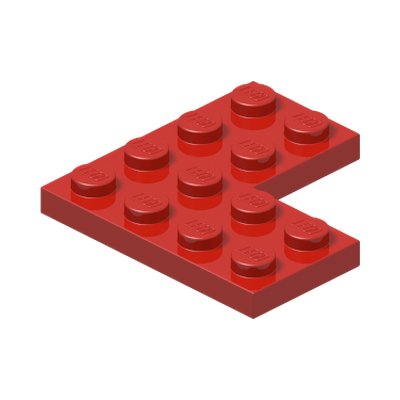 CORNER PLATE 2X4X4 · Bright Red (réf. BrickLink Red)