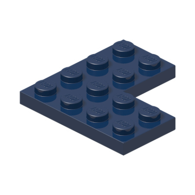CORNER PLATE 2X4X4 · Earth Blue (réf. BrickLink Dark Blue)
