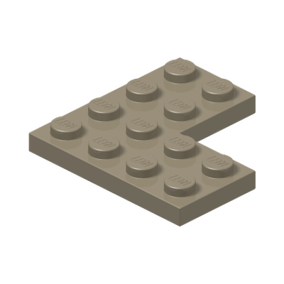 CORNER PLATE 2X4X4 · Sand Yellow (réf. BrickLink Dark Tan)
