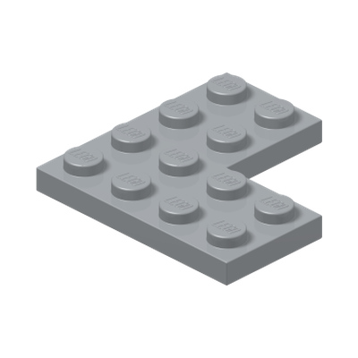 Plate 4 x 4 Corner · Couleur BrickLink : Light Bluish Gray