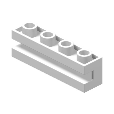 SLIDING PIECE 1X4 · LEGO 6381970 (réf. BrickLink 2653) · White (réf. BrickLink White)