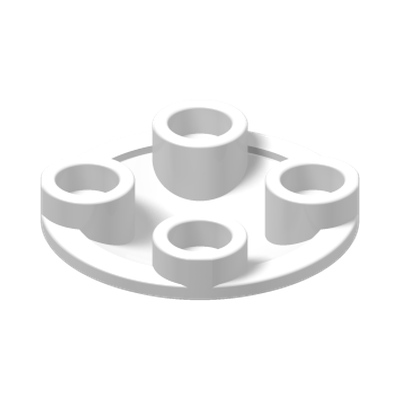 SLIDE SHOE ROUND 2X2 · LEGO 4278271 (réf. BrickLink 2654) · White (réf. BrickLink White)