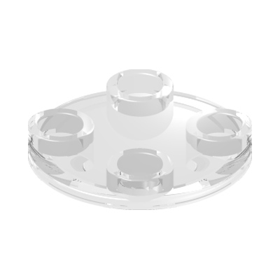 SLIDE SHOE ROUND 2X2 · Transparent (réf. BrickLink Trans-Clear)