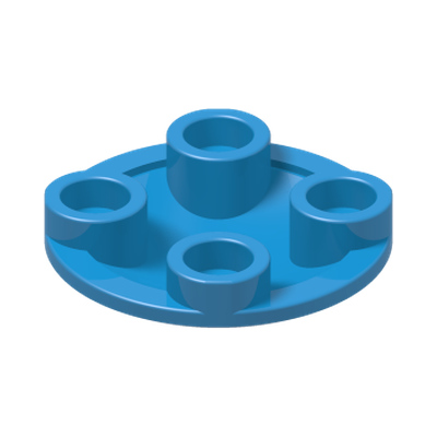 SLIDE SHOE ROUND 2X2 · Dark Azur (réf. BrickLink Dark Azure)