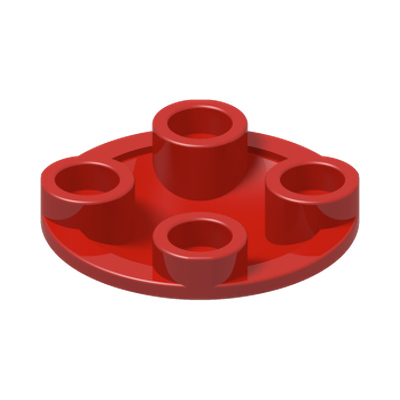 SLIDE SHOE ROUND 2X2 · Bright Red (réf. BrickLink Red)