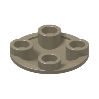 SLIDE SHOE ROUND 2X2 · Sand Yellow (réf. BrickLink Dark Tan)