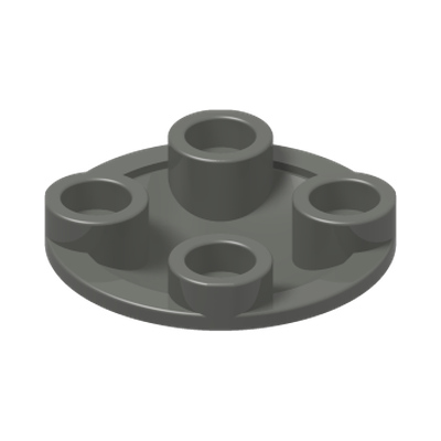 SLIDE SHOE ROUND 2X2 · Dark Stone Grey (réf. BrickLink Dark Bluish Gray)