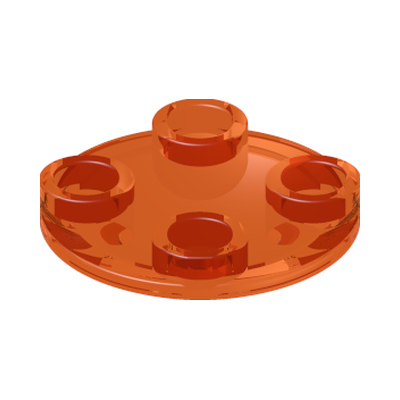 SLIDE SHOE ROUND 2X2 · Tr. Bright Orange (réf. BrickLink Trans-Orange)