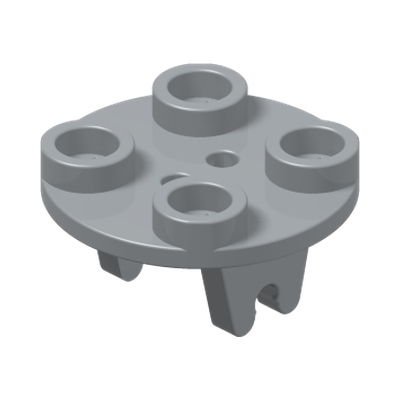 WHEEL FORK 2X2, ROUND · Medium Stone Grey (réf. BrickLink Light Bluish Gray)