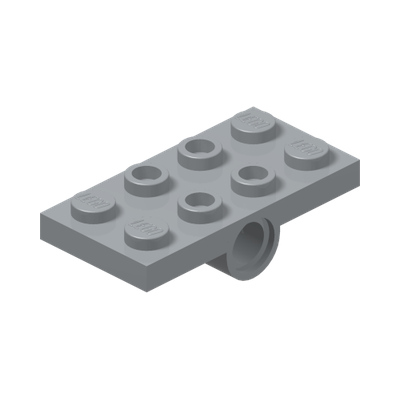 PLATE 2X4, W/ HOLES DIA. 4.85, BOTTOM · Medium Stone Grey (réf. BrickLink Light Bluish Gray)