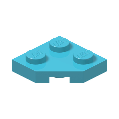 PLATE 2X2, CORNER, 45 DEG. · Medium Azur (réf. BrickLink Medium Azure)