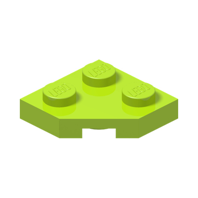PLATE 2X2, CORNER, 45 DEG. · Bright Yellowish Green (réf. BrickLink Lime)