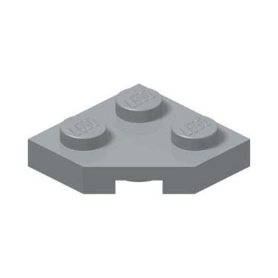 PLATE 2X2, CORNER, 45 DEG. · Medium Stone Grey (réf. BrickLink Light Bluish Gray)