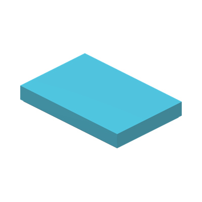 FLAT TILE 2X3 · Medium Azur (réf. BrickLink Medium Azure)