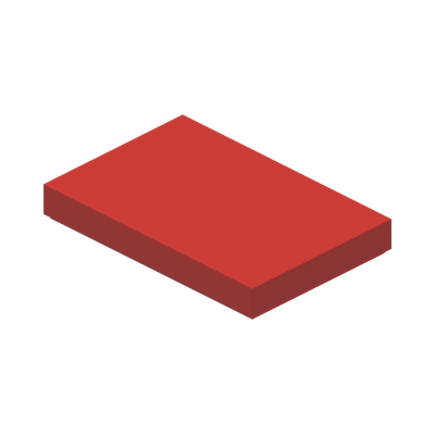 FLAT TILE 2X3 · Bright Red (réf. BrickLink Red)