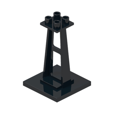 Support 4 x 4 x 5 Stanchion · Réf. BrickLink 2680 · Couleur BrickLink : Black
