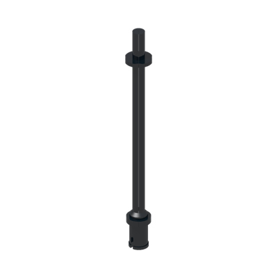 Bar   8L with Stop Rings and Pin (Technic, Figure Accessory Ski Pole) - Flat End · LEGO 6278257 (réf. BrickLink 2714b) · Couleur BrickLink : Black