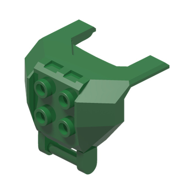 Large Figure Armor, Chest with 4 Studs and Bar Handle · Dark Green (réf. BrickLink Green)