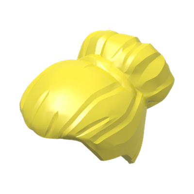 Minifigure, Hair Female with Large High Bun · LEGO 6182408 (réf. BrickLink 27186) · Couleur BrickLink : Bright Light Yellow