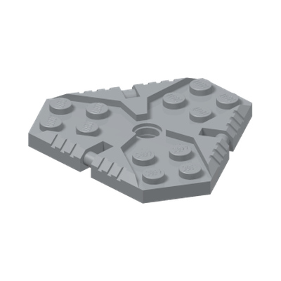 Plate, Modified 6 x 6 Hexagonal with Pin Hole · LEGO 6173203 (réf. BrickLink 27255) · Couleur BrickLink : Light Bluish Gray
