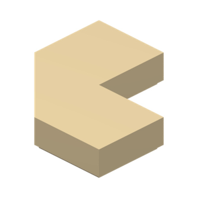 TILE 2X2, DEG. 90, W/ DEG. 45 CUT · Brick Yellow (réf. BrickLink Tan)