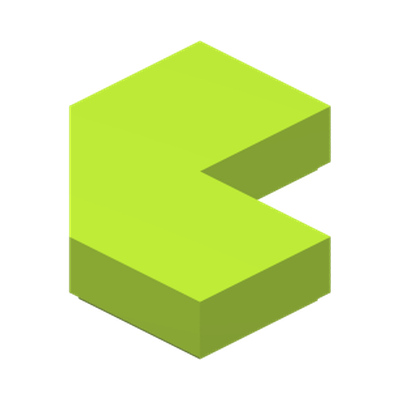 TILE 2X2, DEG. 90, W/ DEG. 45 CUT · Bright Yellowish Green (réf. BrickLink Lime)