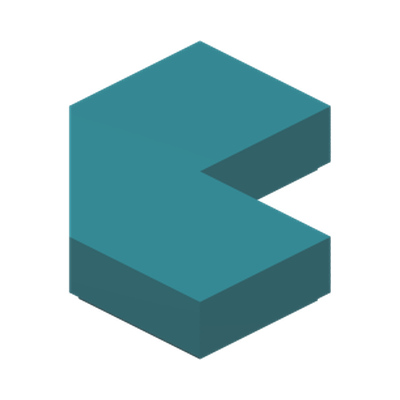 TILE 2X2, DEG. 90, W/ DEG. 45 CUT · Bright Bluish Green (réf. BrickLink Dark Turquoise)