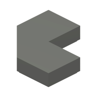 TILE 2X2, DEG. 90, W/ DEG. 45 CUT · Dark Stone Grey (réf. BrickLink Dark Bluish Gray)