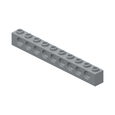 TECHNIC BRICK 1X10 Ø4.9 · Medium Stone Grey (réf. BrickLink Light Bluish Gray)