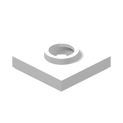TURNTABLE 2X2, FEMALE · LEGO 6536567 (réf. BrickLink 27448) · White (réf. BrickLink White)