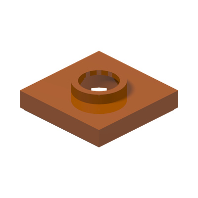 TURNTABLE 2X2, FEMALE · Dark Orange (réf. BrickLink Dark Orange)