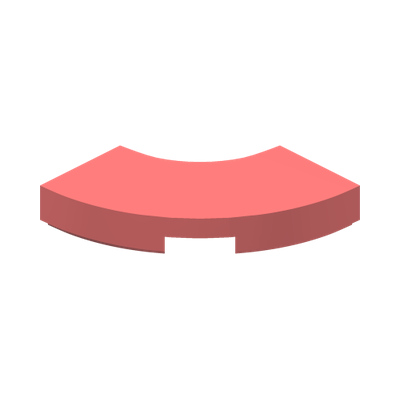 TILE 2X2, W/ BOW · Vibrant Coral (réf. BrickLink Coral)