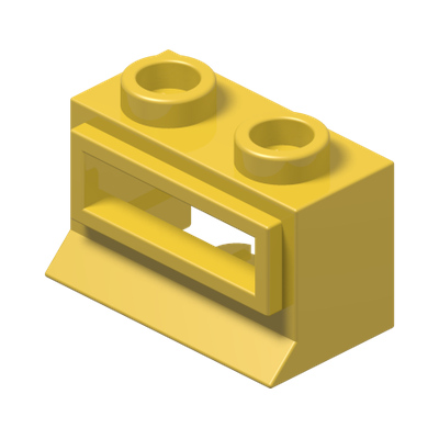 Window 1 x 2 x 1 with Extended Lip · Réf. BrickLink 27b · Couleur BrickLink : Yellow