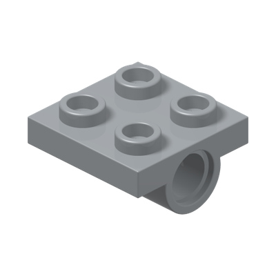 TECHNIC DOUB. BEARING PL. 2X2 · Medium Stone Grey (réf. BrickLink Light Bluish Gray)