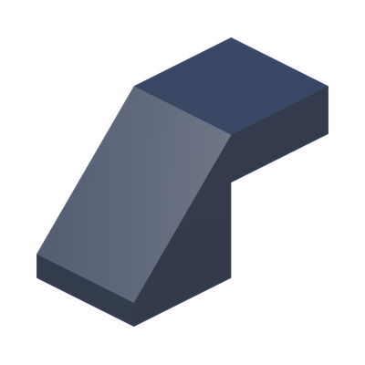 ROOF TILE 1X2, DEG. 45, W/O KNOBS · Earth Blue (réf. BrickLink Dark Blue)