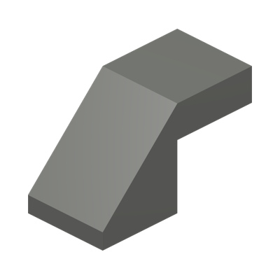 ROOF TILE 1X2, DEG. 45, W/O KNOBS · Dark Stone Grey (réf. BrickLink Dark Bluish Gray)
