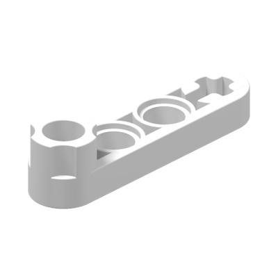 Technic, Liftarm, Modified Stud Connector Thin 1 x 4 · LEGO 4107132 (réf. BrickLink 2825) · Couleur BrickLink : White