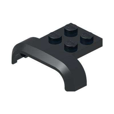 MUDGUARD 3X4, W/ PLATE, NO. 1 · Black (réf. BrickLink Black)