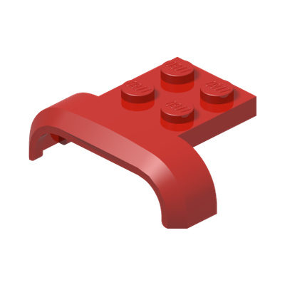MUDGUARD 3X4, W/ PLATE, NO. 1 · Bright Red (réf. BrickLink Red)
